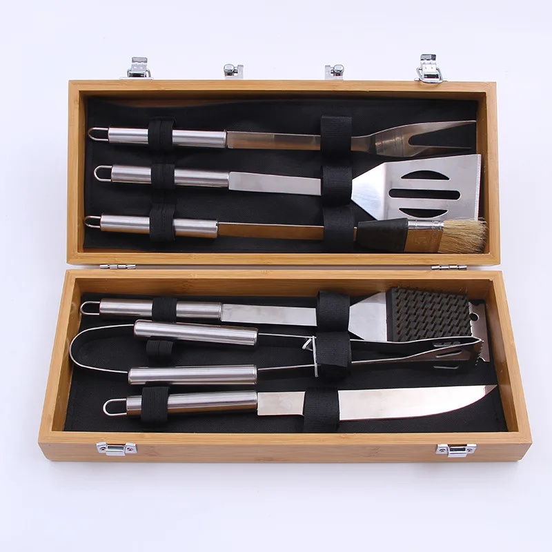

Chuang xin Outdoor Portable BBQ Tool Set Boxed Camping BBQ Combined Tool 6 Pieces Manufacturers Wholesale