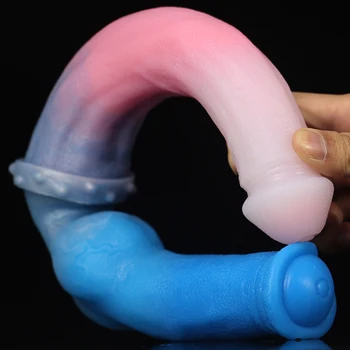 LUUK 40CM Super Long Double Head Horse Dick Huge Kont Dildo Soft Liquid Silicone Anal Plug Sex Toys For Women Lesbian Products 2