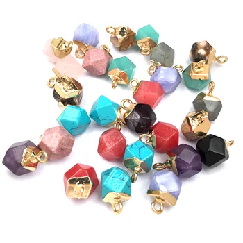 

Natural Stone Crystal Pendant charm Geometric Shape Pendants for Jewelry Making Supplies DIY Fine necklace accessories 8x12mm