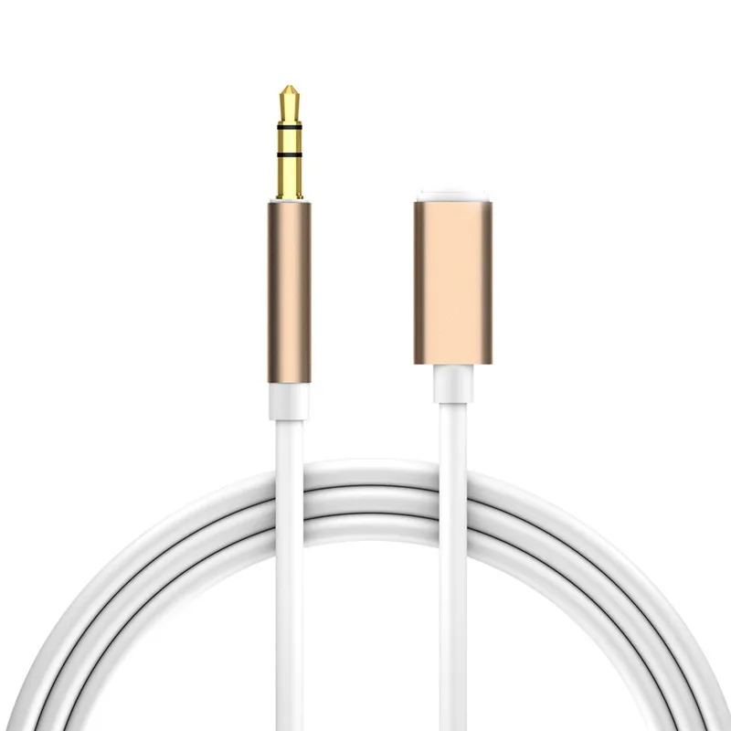 gold 1M Line For lightning to 3.5mm Headphone Audio Adapter IOS For iPhone For iPad Car Aux Jack Earphone Speaker Headset Music Cable - Color: gold
