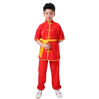 Для маленьких мальчиков Традиционный китайский ушу Дети Одежда для кунг-фу для выступлений на сцене; народного танца Костюм карнавальный наряд в стиле эпохи Тан костюм комплект - Цвет: Red