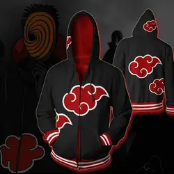 Наруто Узумаки Наруто маскарадные костюмы Akatsuki Uchiha толстовки itachi куртки Косплей 3D печать на молнии худи свитшоты пальто