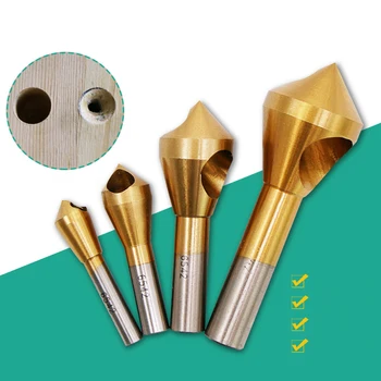 

4 PCS HSS Countersink Drill Bit Deburring Tool Countersink Drill Bit for Chamfering Round Holes & Edges 2-5/ 5-10 /10-15/15-20mm
