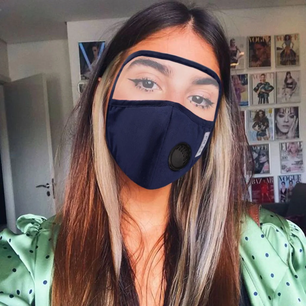 Защитная хлопковая лицевая Крышка для рта интегрированная с очками маска