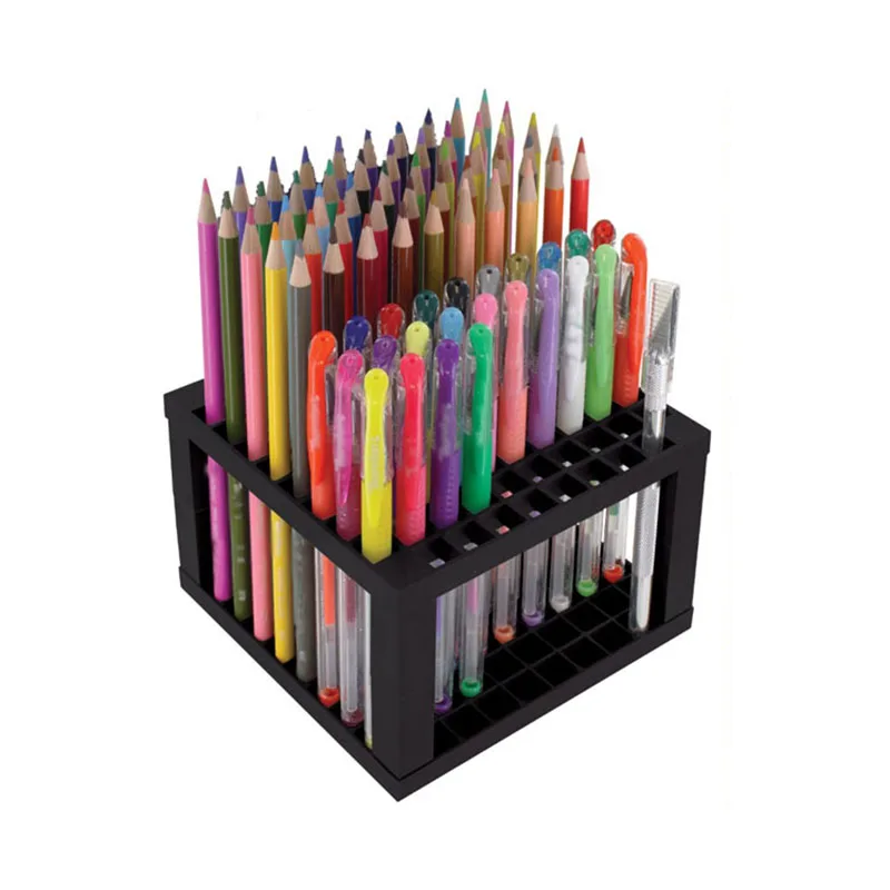 Pen Holder Plastic Pen Holder Stand Support Rack Pencil & Brush Holder Pen Rack Organizer with 96 Holes