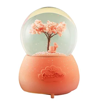 

Creative Crystal Ball Busic Box Four Season Miniature Model Craft Accessories Children's Room Decoration Birthday Holiday Gifts