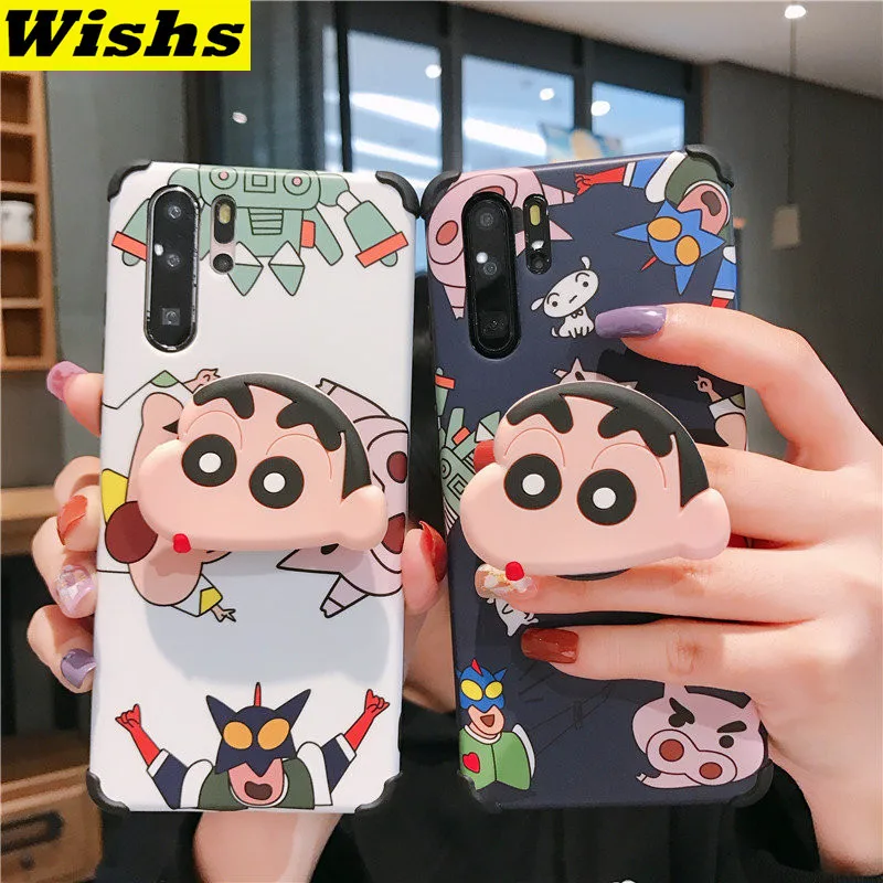 

Cute 3D Cartoon Crayon Shin-chan Phone Case For Huawei P40 Pro P30 Pro Mate 30 Pro Nova 6 Se 5 4 3 Honor 20 Pro 9X holder Case