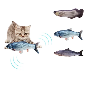 

1PC Electric Interactive Cat Wagging Fish Realistic Plush Catnip Fish Mint Catnip Chewing Toys Cat Game Interactive Pet Supplies