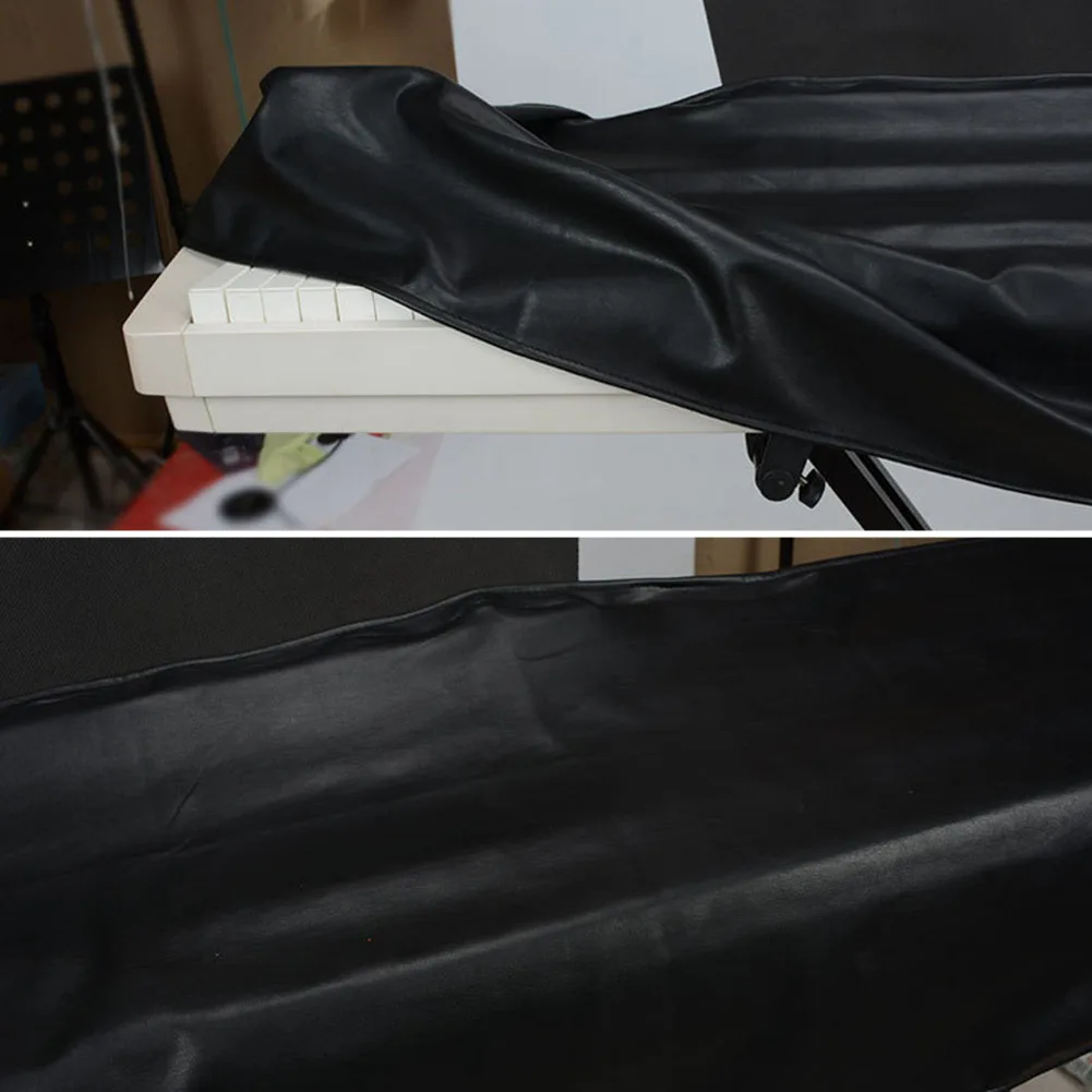 88 Key Protective Waterproof Zippered Book Stand Opening Piano Cover Double Layer Home Check Pattern Dustproof PU Leather
