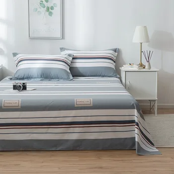 

Flower Printing Right-angle Flat Bed Sheet Cozy Breathable Mattress Protective Cover Bed Linen for 1.2m/1.5m/1.8m Bed