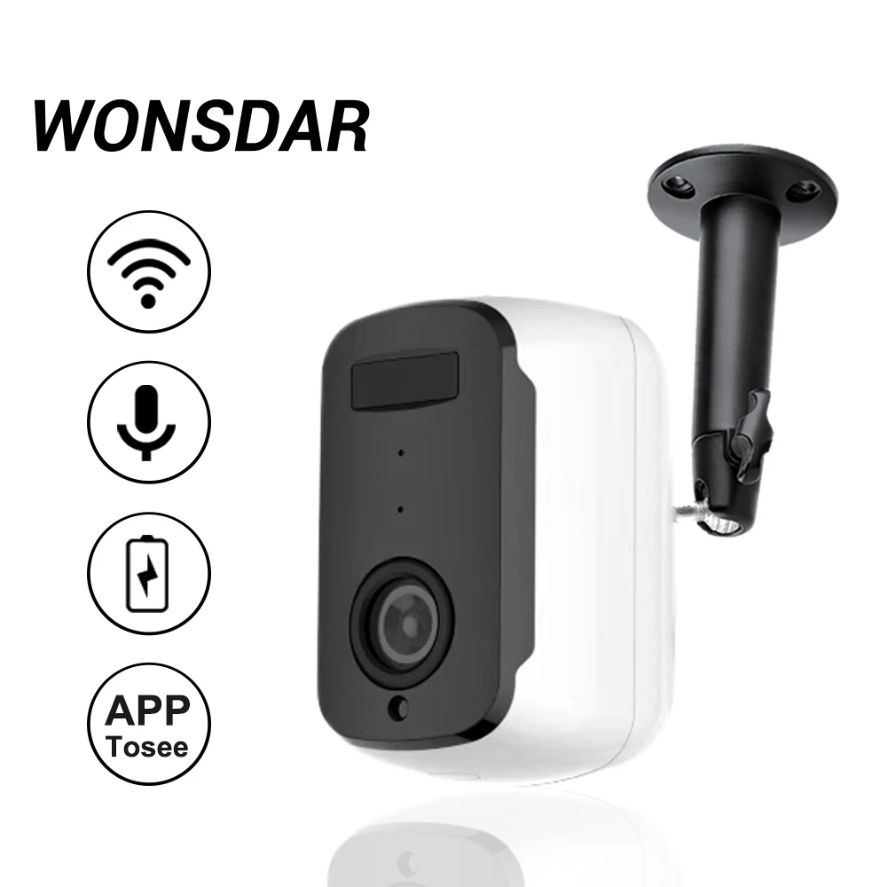 

Wonsdar WiFi Camera Wireless Rechargeable Battery Powered IP Camera 1080P HD 110 Wide View Angle Outdoor Indoor Security CCTV