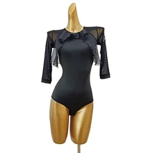 

National Standard Dance One-piece Tops Women Sweet Fluttering Sexy Halter Latin Practice Clothes