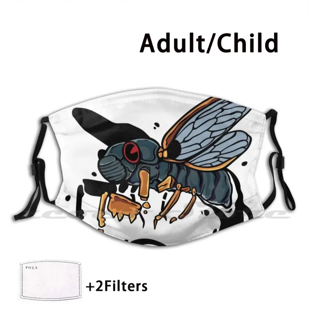 

Cicada Rebirth Custom Pattern Washable Filter Pm2.5 Adult Kids Mask Cicada Rebirth Insect Bug Cycle Summer Weird Weird Bizarre