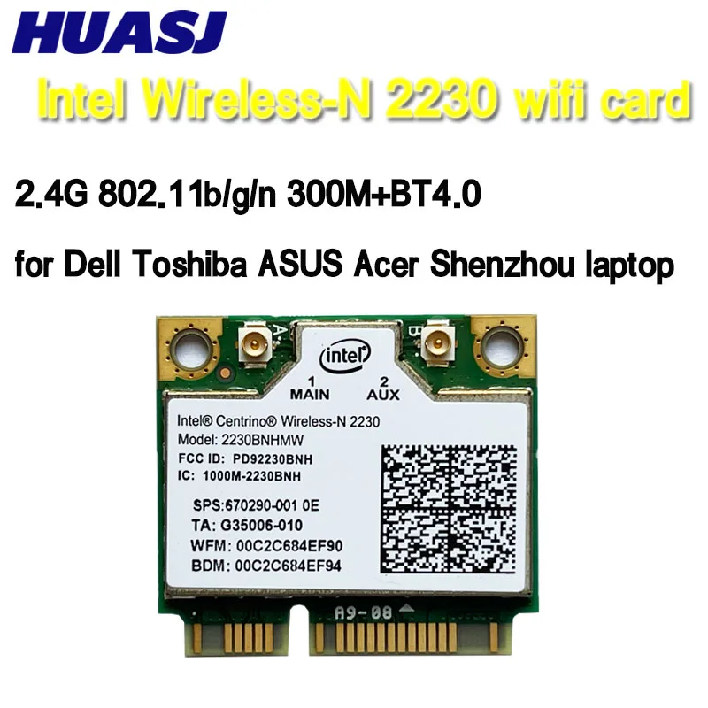 Adattatore Intel Centrino Wireless-N 2230 Bt 4.0 Wifi 300Mbps 2230Bnhmw Half Mini Pcie