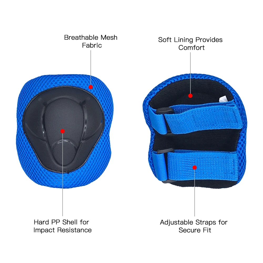 Outdoor Protective Equipment Kids 7 in 1 Helmet and Pads Set Adjustable Knee Elbow Pads For Scooter Skateboard Roller Skating