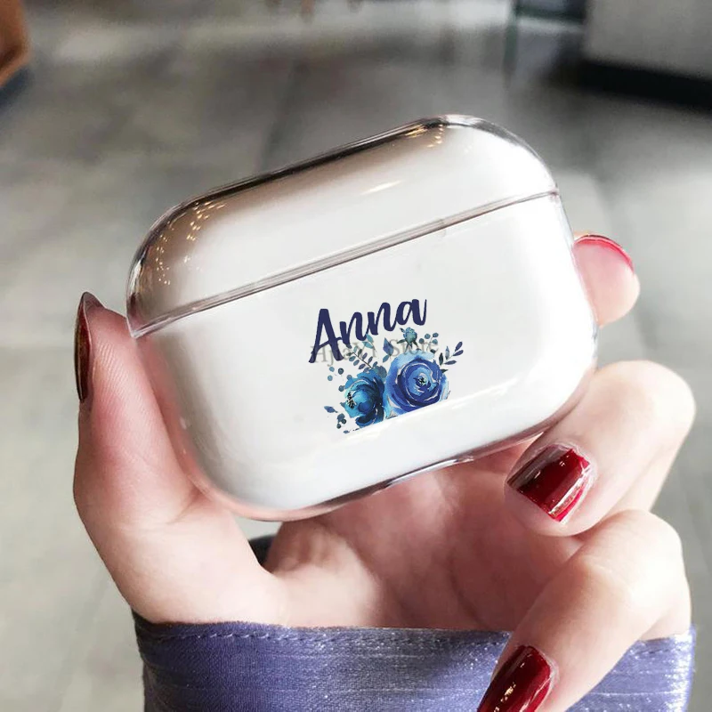 Пользовательский цветочный персонализированный Чехол для Airpods Pro силиконовый