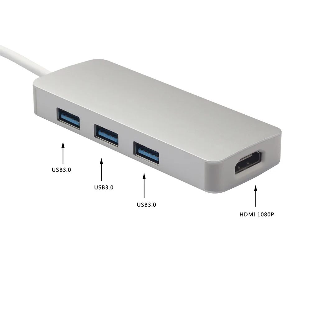 4 в 1 USB3.0 концентратор 3 порта Внешний USB 3,0 HD адаптер планшетный ПК компьютер телефон высокая скорость передача данных синхронизации сплиттер