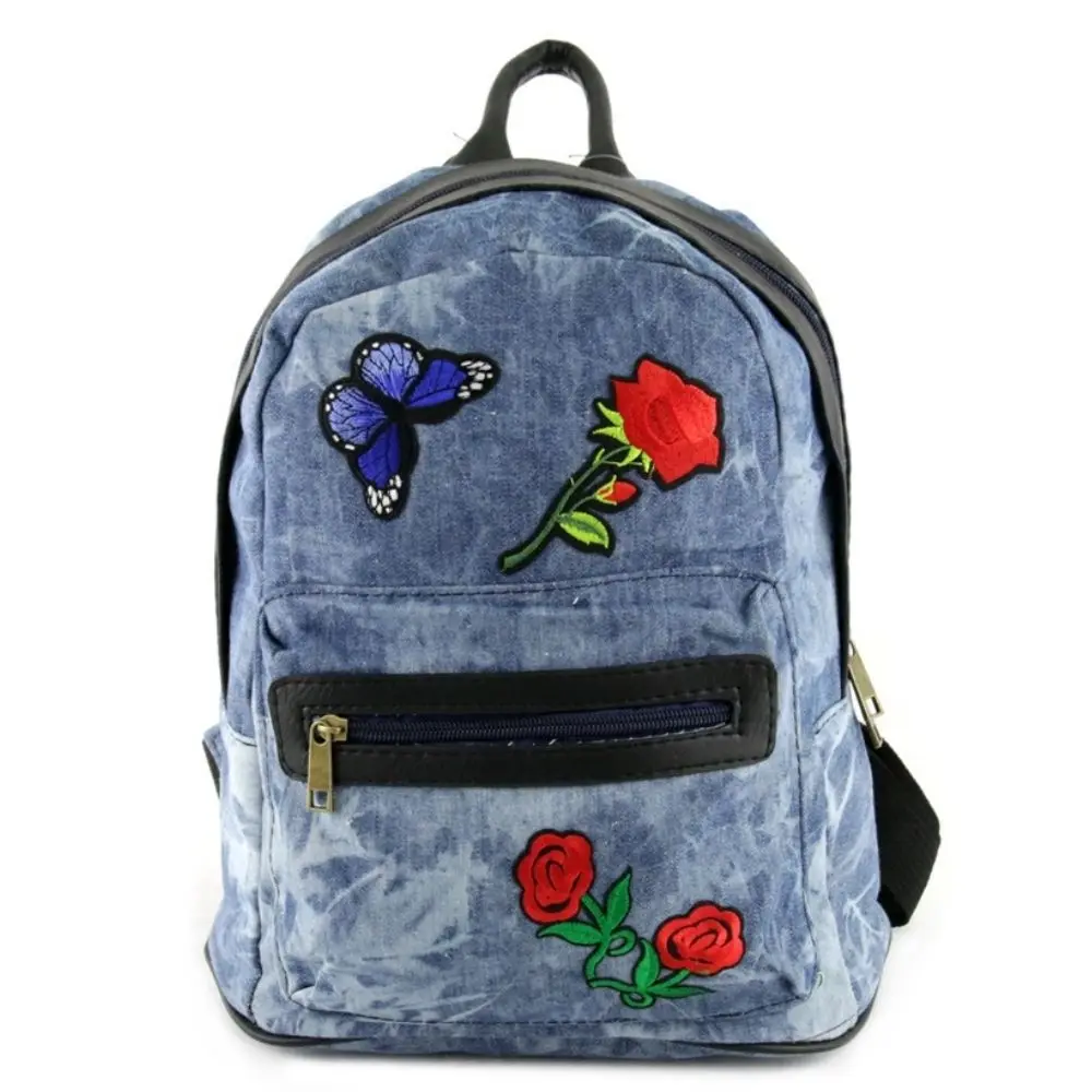 Mochila Mujer Pequeña Azul Estampado Flores para Mujer