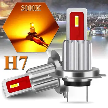 

2Pcs H7 LED Bulbs CSP 1800LM Car Fog Lights Driving Day Running Lamp 12V 24V 6000K White Amber Blue Auto Led H7 Bulb