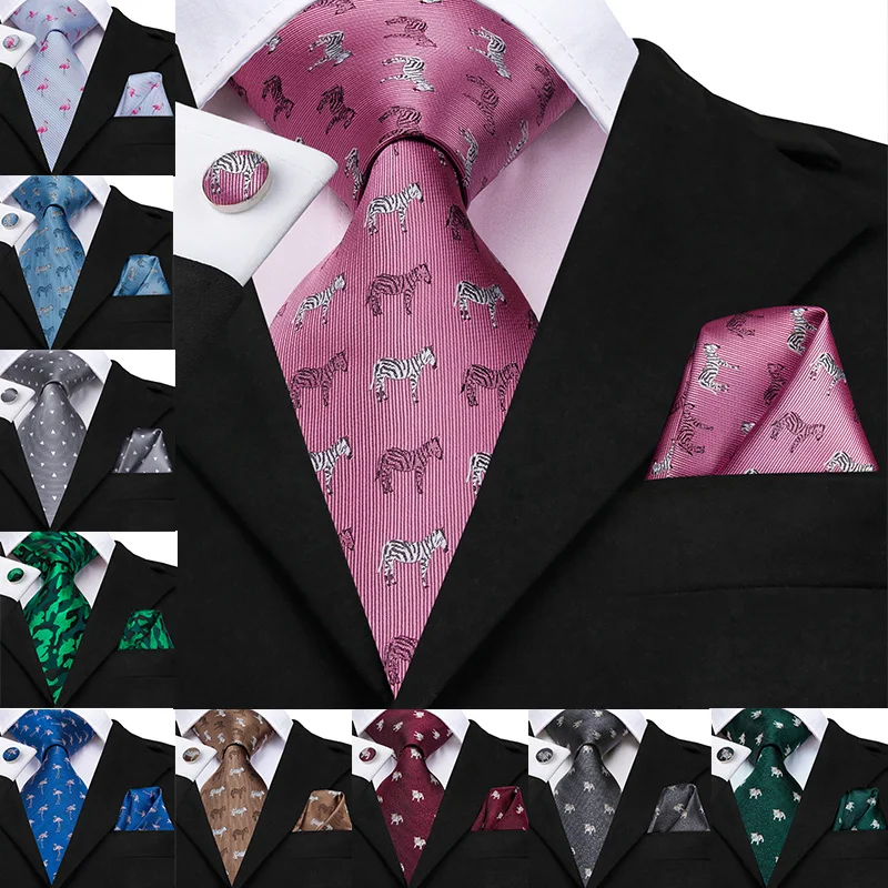 

Hi-Tie Print New Classic Silk Men's Tie Neck Ties Pink Green Ties for Men Formal Business Luxury Wedding Party Neckties Gravatas