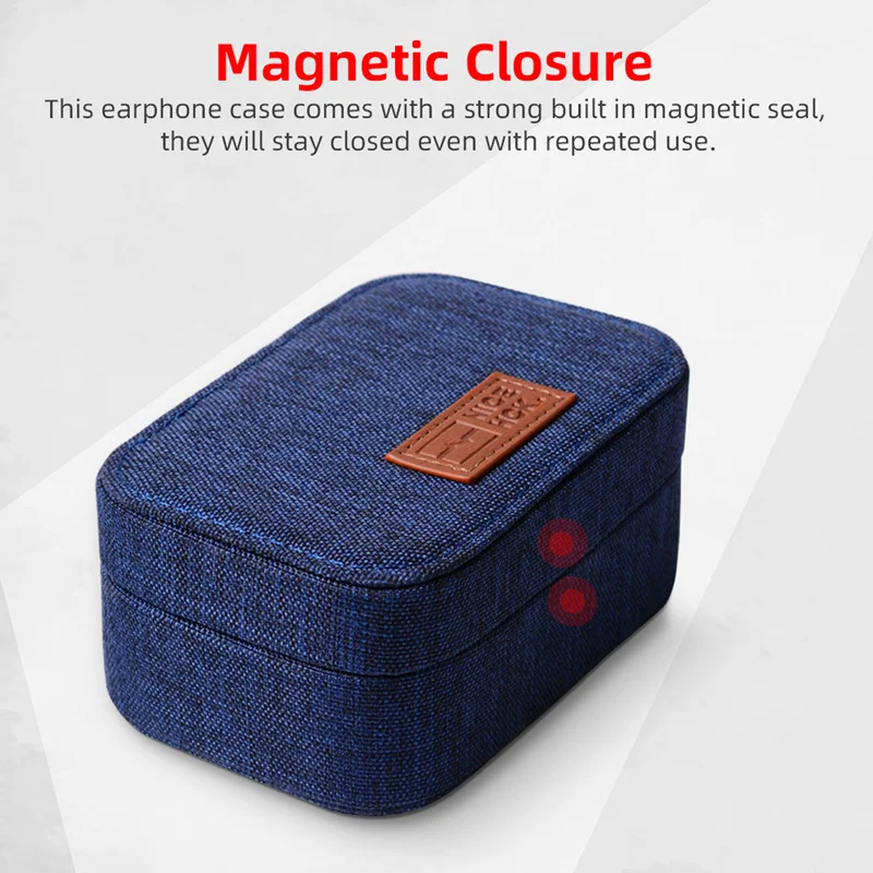 Nicehck-high-end Canvas Earphone Case Armazenamento Portátil Earbud Box Absorção de Choque Headconjunto Cabo Bolsa Acessório para Nx7mk4 St10 - Image 4
