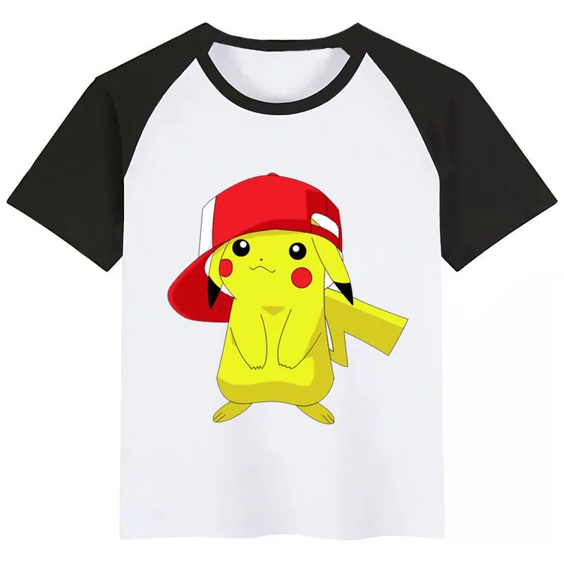 Pokemon Go Пикачу; Чаризард с персонажами из мультфильмов, милая Футболка с принтом для девочек/Одежда для мальчиков; Забавная детская одежда Для детей, на лето короткий рукав Футболка