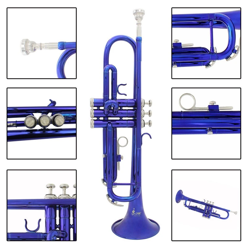 Slade Bb труба B плоская прочная Латунная Труба для начинающих музыкальный инструмент с мундштуком перчатки и изысканный Gig Bag