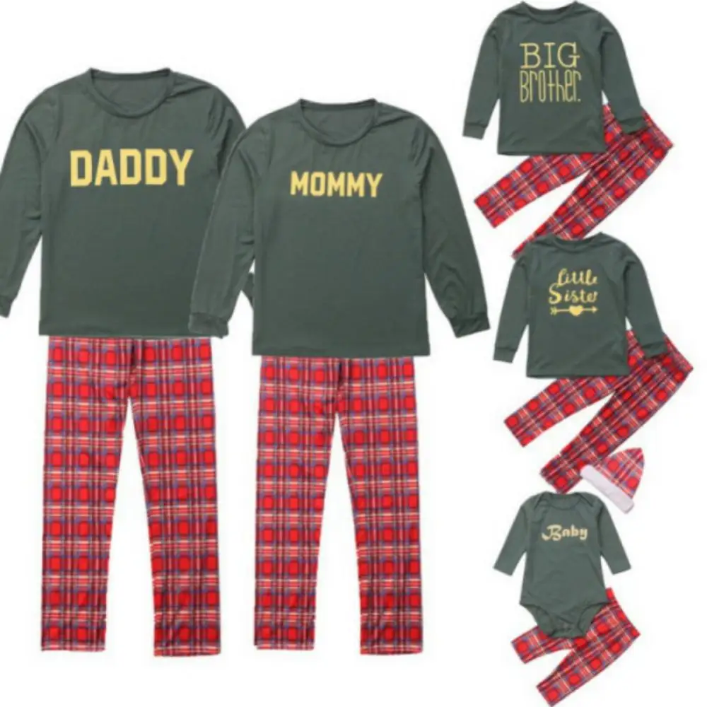

Lovely Children Clothing Christmas Family Parent-child Hat Suit Printing Home Service Cotton Soft Two-piece Pajamas