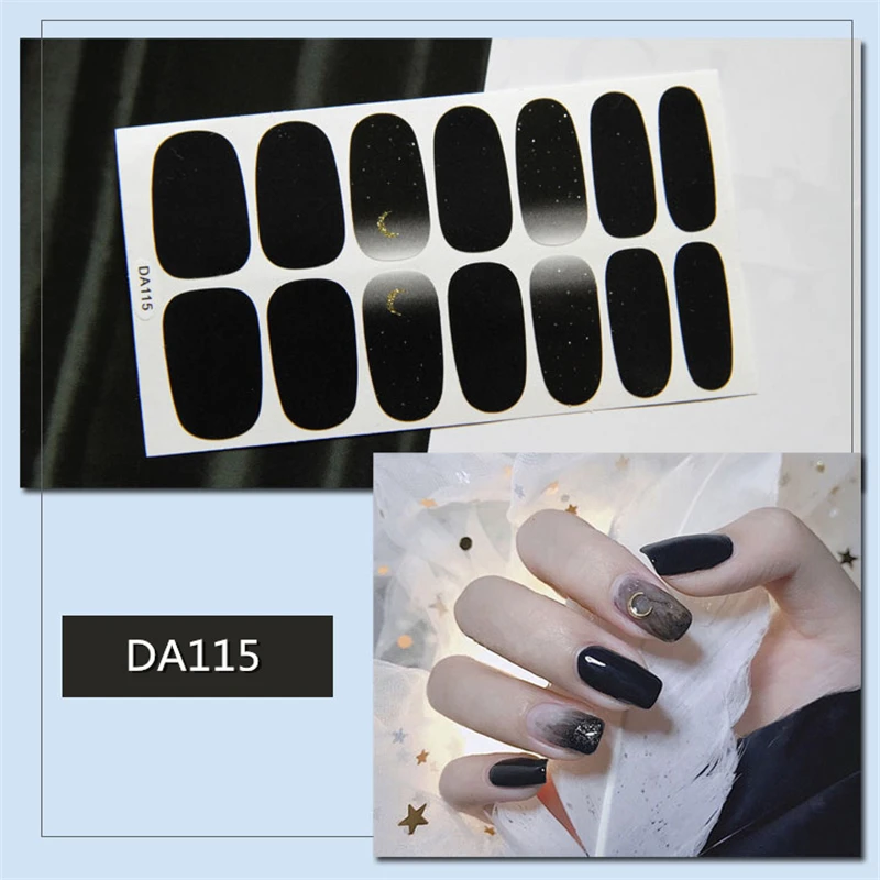 Nusx Full Cover Colorful 3D Nail Stickers Warps Adhesive Decals Foils Polish DIY Nail Art Sticker 5