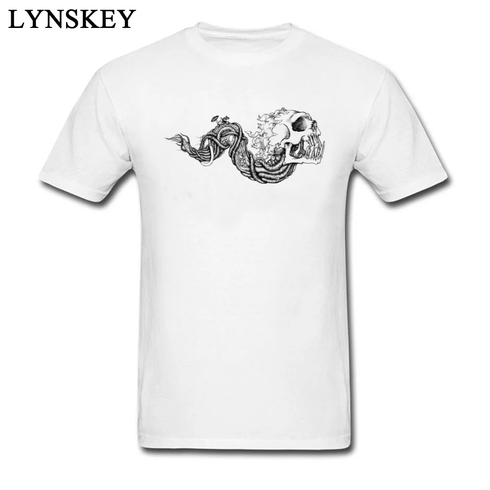 Latest Unique Skull Spirit Design T-shirt For Men Fitted 2017 Autumn Tops Classic Pattern Cotton Fabric Tee |