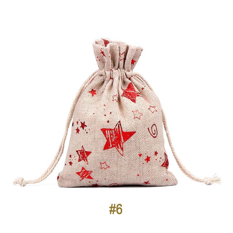 Christmas bag 006 Рождественская сумка для конфет, Экологичная, Брезентовая, Подарочная сумка, Санта, олень, лось, на год, Рождество, Nevidad, лучшие подарки для детей, вечерние, для мероприятий - Цвет: Christmas bag 006