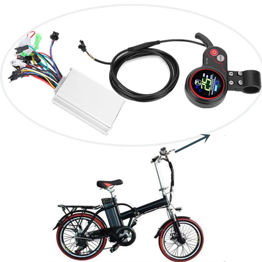 Electric Bike Parts Electric Bike Controller Electric Scooter Controller Electric Bike Display Electric Scooter Switch Electric Bike Switch 24V/36V/48V/60V 250W/350W Electric Bike Controller Switch LCD Display Control Panel For E-bike Scooter Replacement Prats