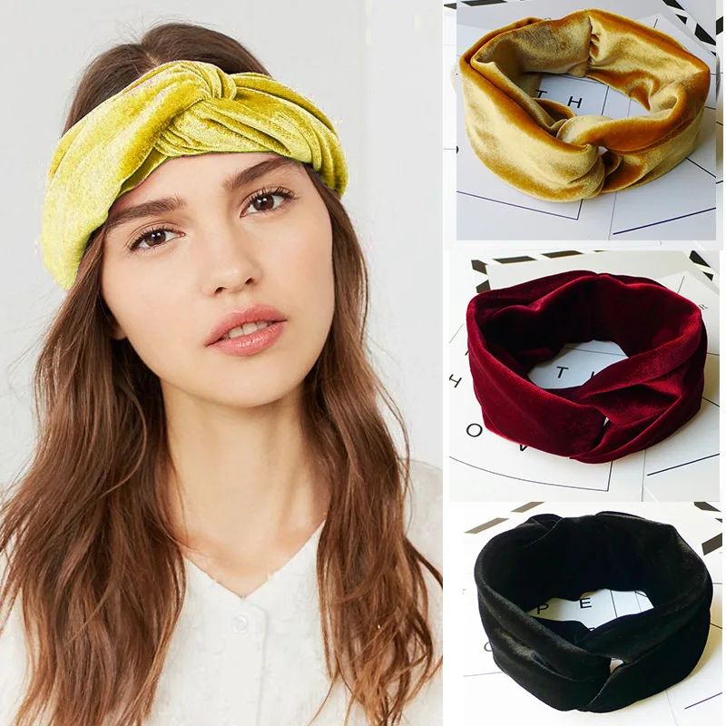 US $129.00 36pcslot DIY Simple Multi Retro Pleuche Cross Wide Head Bands Pure Colore HeadBands Hair Styling Tools Accessory HA1284