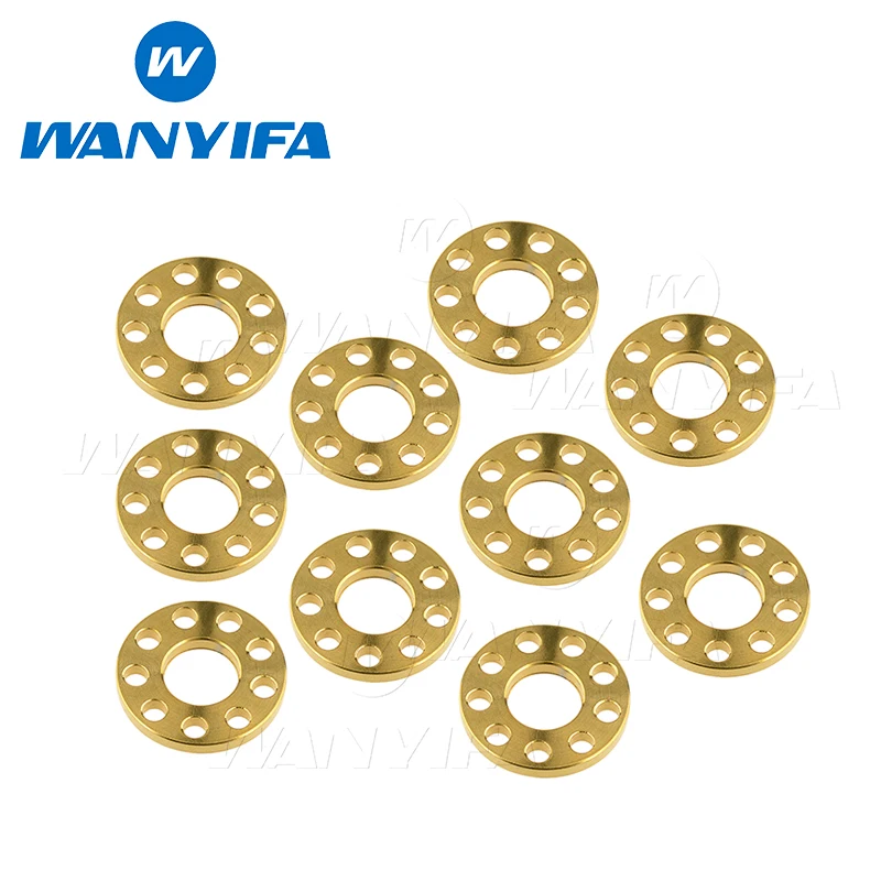M10 gold Waniifa 10 шт. M6 8 10 пористые Ti 9/девять отверстий шайбы титановые пробуренные прокладки для мотоцикла - Цвет: M10 gold