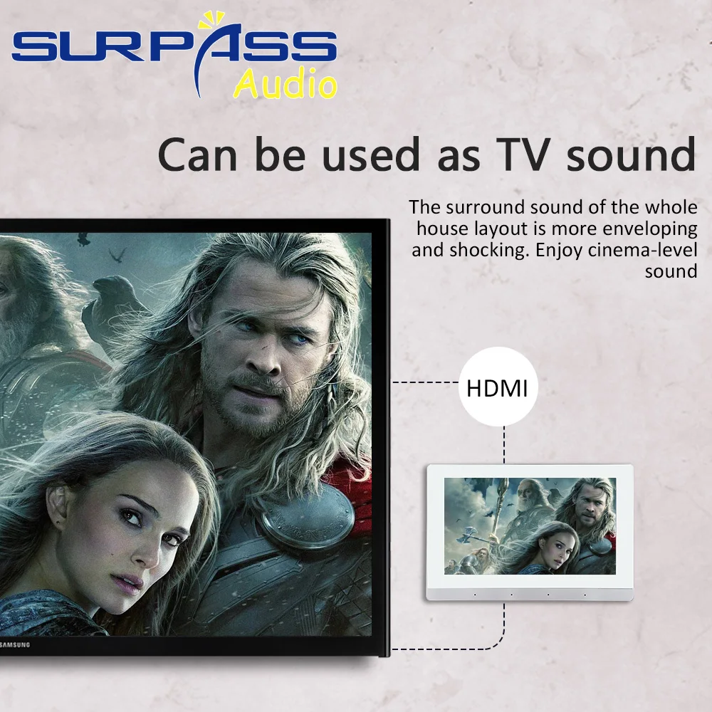 US $446.98 Smart Home Bluetooth Wireless WiFi Wall Amplifier Touch Screen Android PA Ceiling Speaker Stereo Background Music Audio Cinema