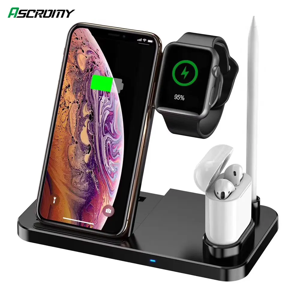 4 в 1 док станция для быстрой беспроводной зарядки подставка держатель Apple Watch iWatch