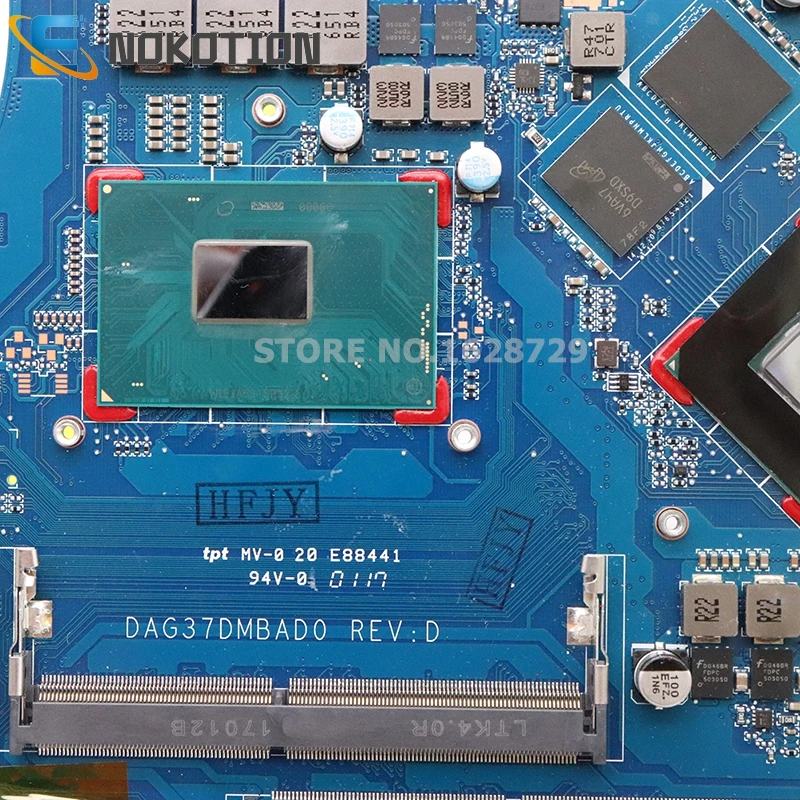 NOKOTION 915468-601 915468-001 DAG37DMBAD0 для hp Pavilion 17-AB 17-W серия материнская плата для ноутбука GTX 1050 Ti 4 Гб I5-7300HQ DDR4