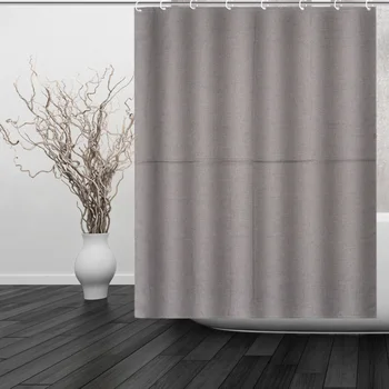 

Linen Shower Curtain Thickening Shower Curtain Waterproof Shower Curtain Simple Bath Curtain for Home Bathroom (Grey, 120x80cm)