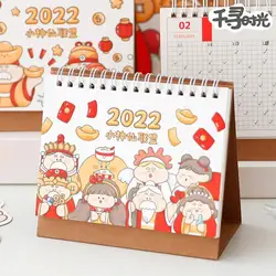 2022 calendarios de papel de dibujos animados coloridos, calendario de mesa de escritorio Universal para oficina