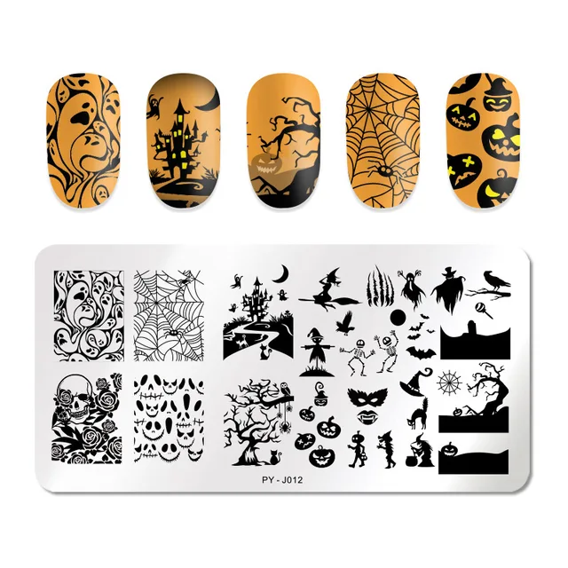 Nail Art Stainless Steel Printing Plate Blue Film Steel Plate Geometric Flower Series Painted Printing Transfer Template Nails PY-J012