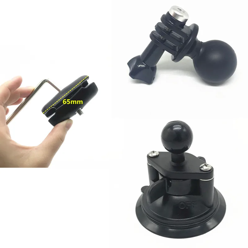 plastic arm kit Поворотный замок на присоске, длинный/короткий двойной разъем руку и 1-дюймовыечистые этикетки пробки Диаметр мяч для GoPro Hero Адаптер для gopro крепления RAM - Цвет: plastic arm kit