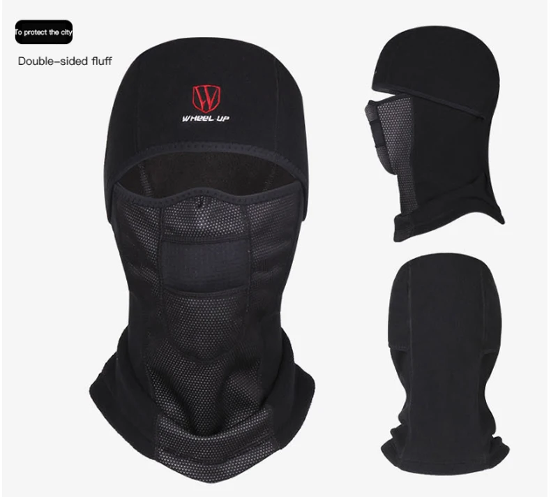 Fleece Windproof Warm Cycling Cap Winter Bike Cap Face Mask Outdoor Sports Cap Balaclava Thermal Bicycle Cycling Equipment XA11Q