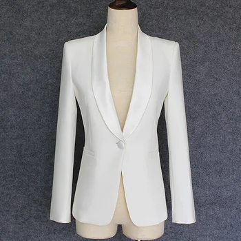 

New women suits cultivate morality is a grain of buckle satin shawl collar professional OL
