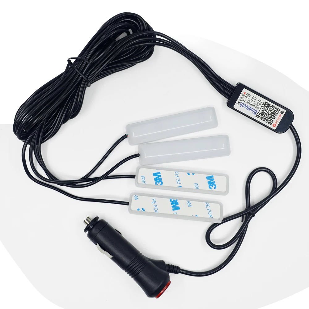 

1set*4pcs 12V Led Strip Car Light Interior RGB LEDStrip 12V Tape Lamp DRL 5 12V Volt RGB Music/IR/APP Controller Auto Decorative