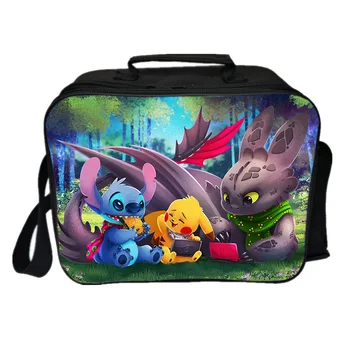 

How to Train Your Dragon Lunch Bag Stitch Cooler Bag Insulation Thermal Lunch Container Fresh Ice Pack Picnic Camping