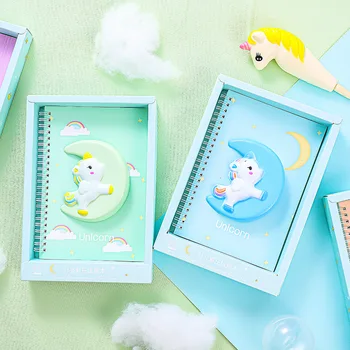 

24.5*17cm a5 Cute Notebook Notepad Paper Planner for School Student Supplies Office Stationery Box Packing Cartoon Animal Moon