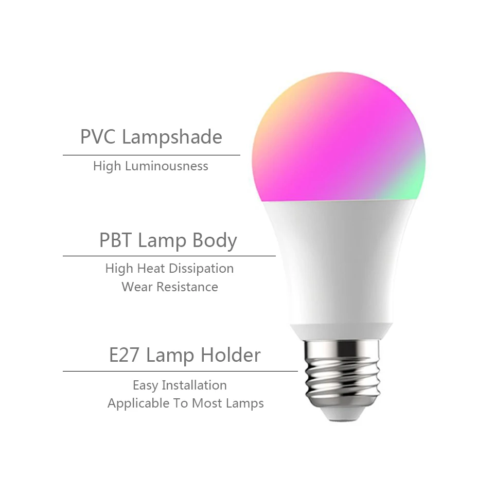 E27 Wifi смарт-лампы светодиодный 7 ваттов 9 ваттов RGBCW лампа Цвет изменить светильник лампочка 1/2/3/4 шт. приложение Tuya дистанционного Управление работать с Alexa Google Home