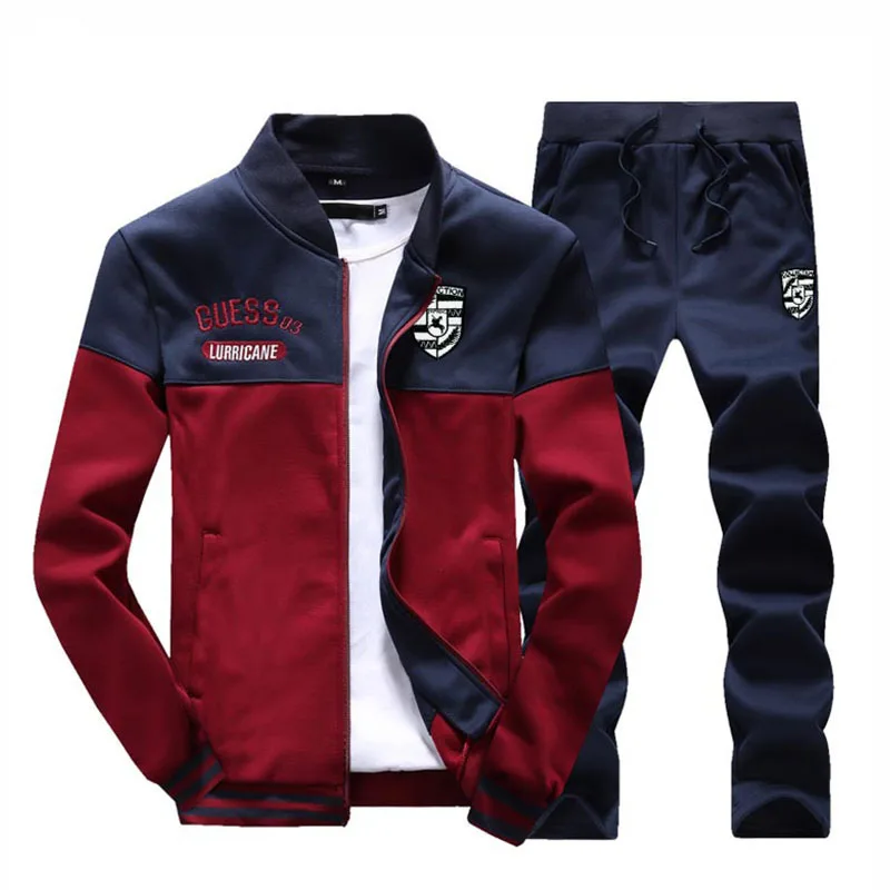 

Free Shipping New Men Sets Fashion Spring Autumn Sporting Suit Sweatshirt+Sweatpants Mens Clothing 2 Pieces Sets Slim Tracksuit