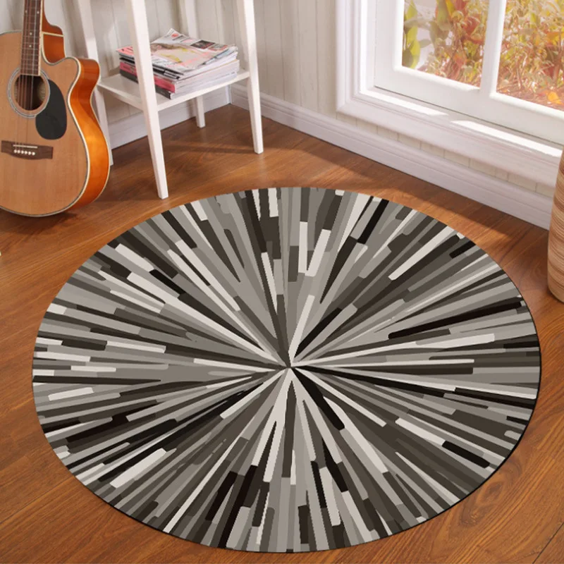 Muslim Area Rugs Dazzling Round Carpet for Living Room Geometric Door Floor Mat Bedroom Bedside Anti-slip Rug | Дом и сад