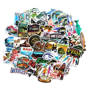 

65PCS Funny Fisherman Go Fishing stickers For laptop suitcase Freezer Vinyl Car-styling DIY decoration Decals Car Sticker